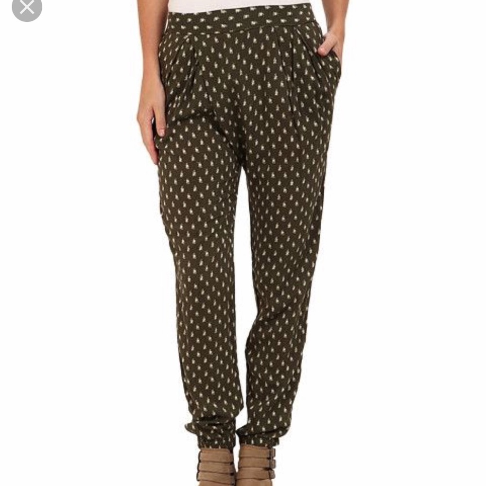 Free People Shelias Rayon Crossover Pant Olive Med